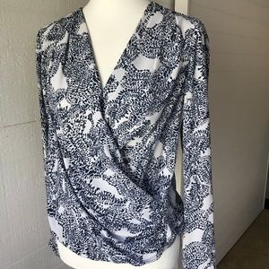 Octavia Wrap Patterned Blouse